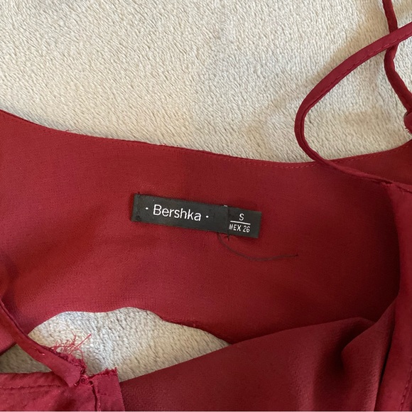 Bershka red silky slip dress size small - Picture 3 of 3